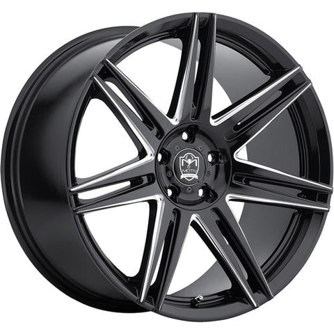 Motiv Wheels Modena Black w/ Milled Spoke Edges 20x10 | 5x112/5x114.3 (414BM-2105940)