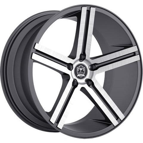 Motiv Wheels Melbourne Anthracite Gray w/ Machined Brushed Spoke Faces 18x8 | 5x120 (418AB-8801235)