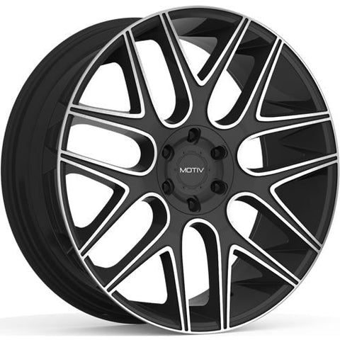 Motiv Wheels Medallion Gloss Black w/ Machined Spoke Accents 24x9.5 | 6x135/6x139.7 (421MB-2496825)