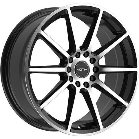 Motiv Wheels Elicit Gloss Black w/ Machined Spoke Faces and Outer Lip Ring 18x7.5 | 5x108/5x112 (431MB-8752440)