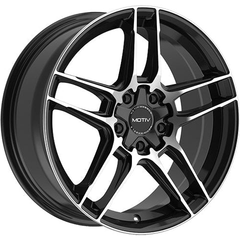 Motiv Wheels Matic Gloss Black w/ Machined Spoke Faces and Outer Lip Ring 18x7.5 | 5x114.3/5x120 (434MB-8755740)