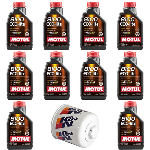 Motul 5W-20 Oil Change Kit w/ K&N HP Filter | 2018-2020 Ford Mustang GT 5.0L (14006)