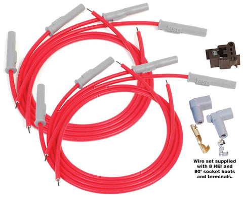MSD Super Conductor Spark Plug Wire Set - 8cyl Multi-Angle Plug - Socket/HEI (31199)