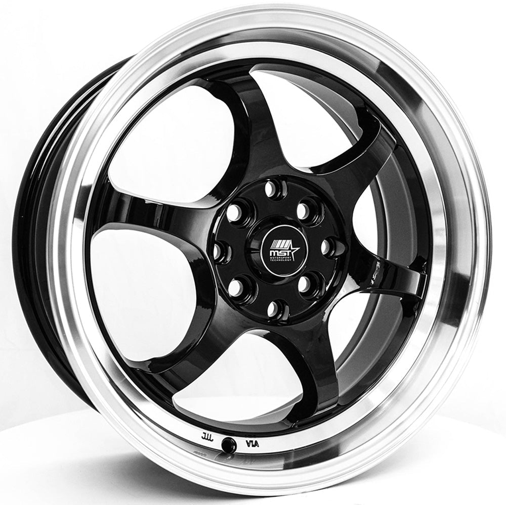 タイヤ・ホイール mst MST Wheels MT39 Black w/ Machined Lip 16x7 | 4x100/4x114.3 (39