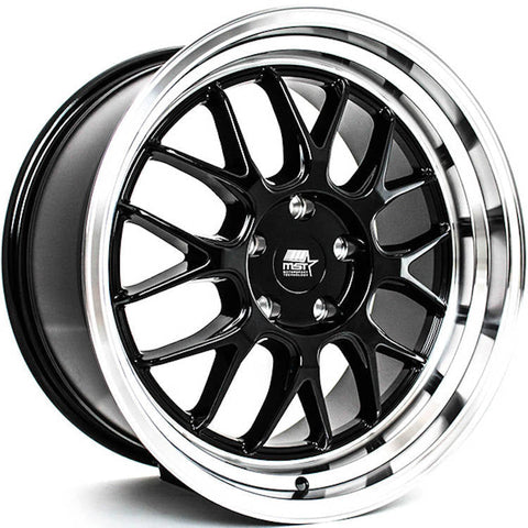 MST Wheels MT43 Black w/ Machined Lip 18x9.5 | 5x114.3 (43-89565-30-BLKL)