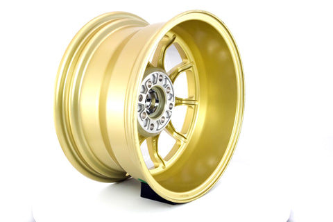 MST MT11 Series 15x8.0 4x100/4x114.3 Offset 0 Gold w/Machined Lip Wheel (11-5816-0-GLDL)