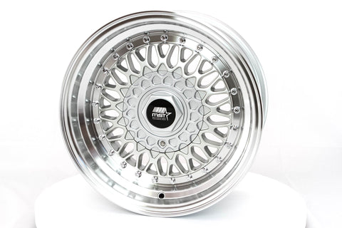 MST MT13 Series 15x8.0 4x100/4x114.3 Offset 20 Silver w/Machined Lip Wheel (13-5816-20-SILL)