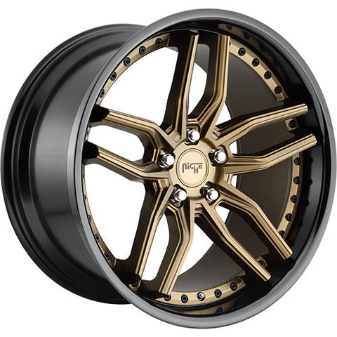 Niche Wheels Methos Matte Bronze Center w/ Black Lip 20x9 | 5x120 (M195209021+35)