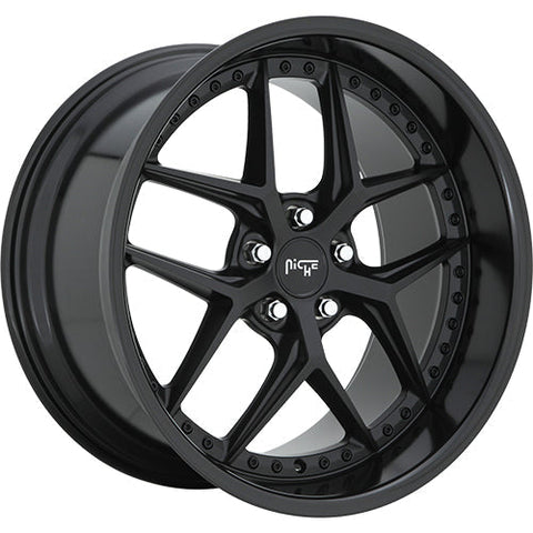 Niche Wheels Vice Satin Black Center w/ Gloss Black Lip 20x10.5 | 5x115 (M226200590+20)