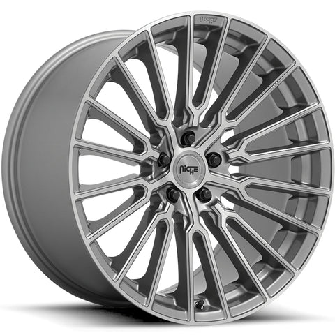 Niche Wheels Premio Anthracite w/ Brushed Tinted Clear Coat 22x10 | 5x120 (M251220021+30R)