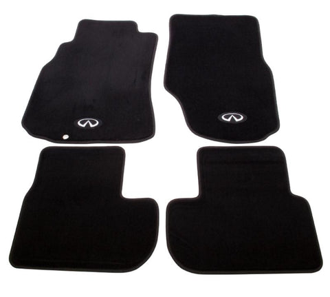 NRG Floor Mats w/ Infiniti Emblem Logo - 4pc Set | 2003-2006 Infiniti G35 (FMR-600)