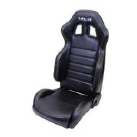 NRG Reclinable Sport Seats - PVC Leather w/NRG Logo - Black w/White Stitching (RSC-208L/R)