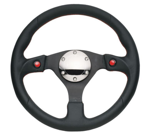 NRG 320mm Sport Leather Steering Wheel w/ Dual Button