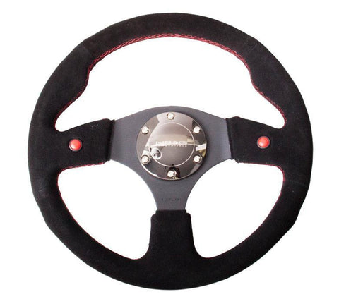 NRG 320mm Sport Suede Steering Wheel w/ Dual Button