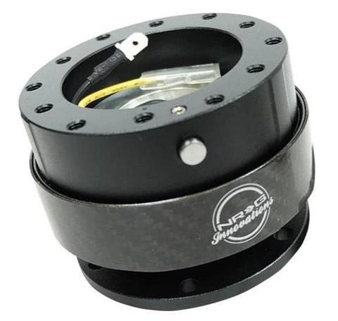 NRG Steering Wheel Quick Release Kit Gen 2.0 - Black Body/Black Carbon Fiber Ring - Modern Automotive Performance
