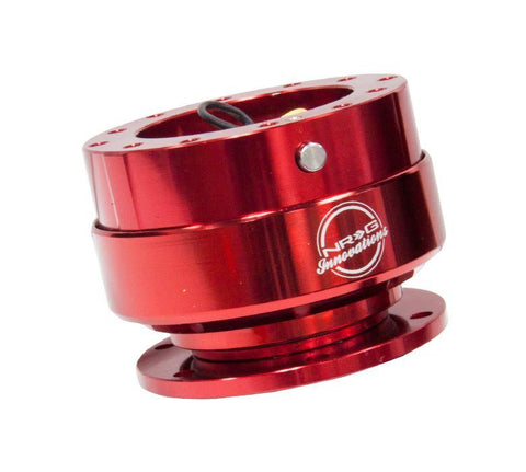 NRG Steering Wheel Quick Release Kit Gen 2.0 - Red Body/Titanium Chrome Ring - Modern Automotive Performance
