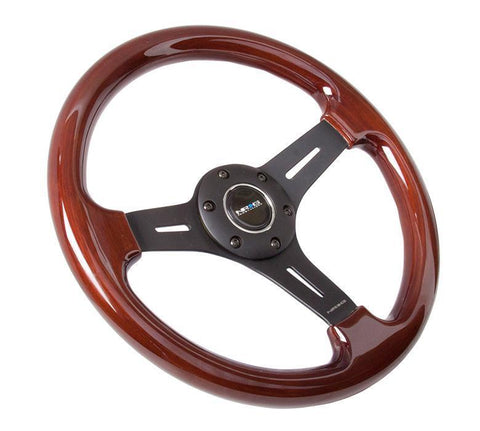 NRG 330mm Steering Wheels - Matte Spokes - Classic Wood (ST-015-1BK)