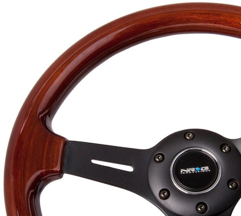 NRG 330mm Steering Wheels - Matte Spokes - Classic Wood (ST-015-1BK)