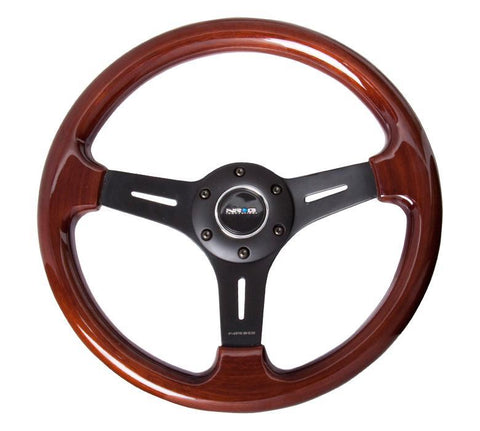 NRG 330mm Steering Wheels - Matte Spokes - Classic Wood (ST-015-1BK)