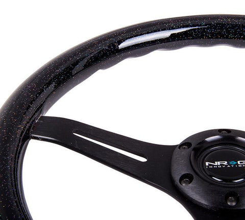 NRG 350mm Steering Wheels - Matte Spokes - Black Sparkled (ST-015BK-BSB)