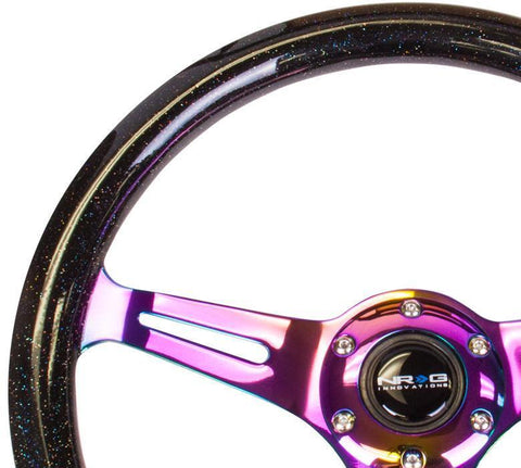 NRG 350mm Steering Wheels - NeoChrome Spokes - Black Sparkled (ST-015MC-BSB)