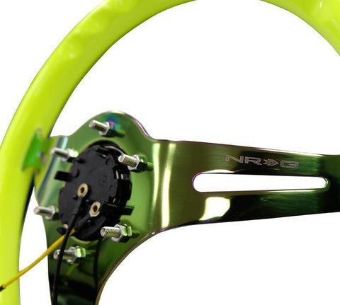 NRG 350mm Steering Wheels - NeoChrome Spokes - Neon Yellow (ST-015MC-NYW)