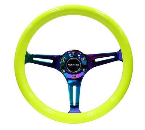 NRG 350mm Steering Wheels - NeoChrome Spokes - Neon Yellow (ST-015MC-NYW)