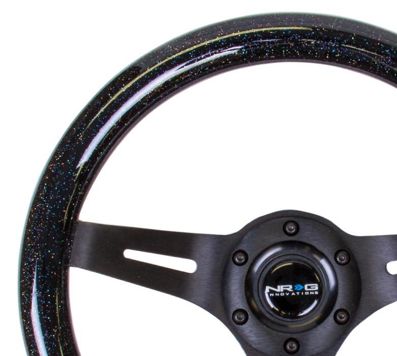 NRG 310mm Steering Wheels - Matte Spokes - Black Sparkled (ST
