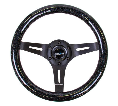 NRG 310mm Steering Wheels - Matte Spokes - Black Sparkled (ST-310BSB-BK)