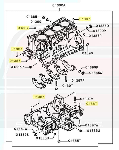 Mitsubishi OEM Cylinder Block Dowel Pin | 2008-2015 Mitsubishi Evo X (1050A004)
