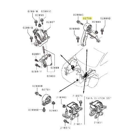 Mitsubishi OEM Rear Engine Mount | 2008-2015 Mitsubishi Evo X GSR (1092A067)