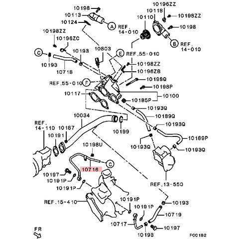 OEM Mitsubishi Turbo Water Feed Pipe | 2008-2015 Mitsubishi Lancer Evolution X (1310A577)
