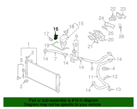 Mitsubishi OEM Coolant Reservoir Bracket | 2014-2017 Mitsubishi Lancer 2.0L/2.4L (1375A006)