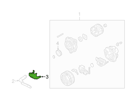 Mitsubishi OEM Alternator Stay | 2006 Mitsubishi Evolution 9 (1801A020)