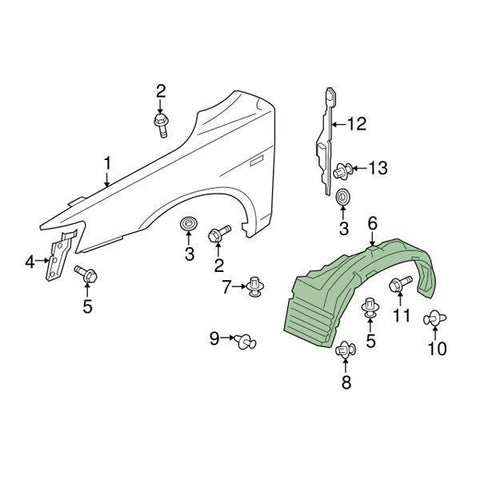 Mitsubishi OEM Front Fender Liner (LH) | 2008-2015 Mitsubishi Evo X (5370A385)