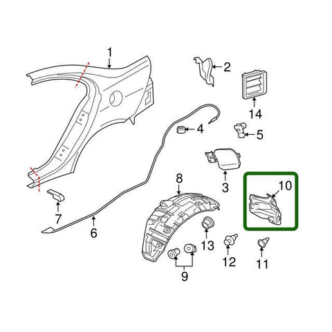 Mitsubishi OEM Rear Back Fender Liner (RH) | 2008-2015 Mitsubishi Evo X (5370A388)