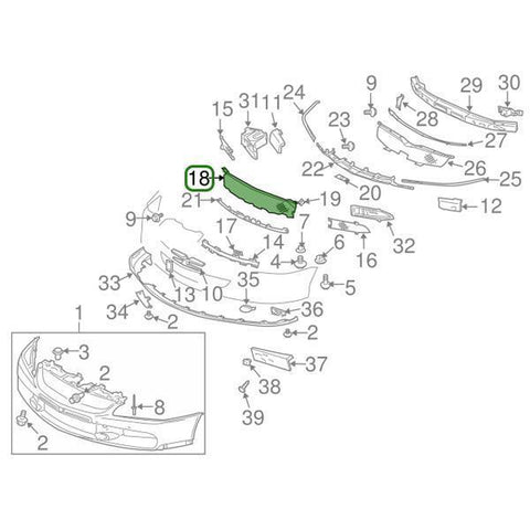 Mitsubishi OEM Front Bumper Grille Intercooler Mesh | 2006 Mitsubishi Evo 9 (6400A384)