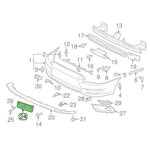 Mitsubishi OEM Front License Plate Mount Bracket | 2008-2015 Mitsubishi Evo X (6430A161)