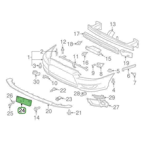 New Mitsubishi Lancer Front License Plate Bracket 2008-2015 – OEM 6430A161 With Screws