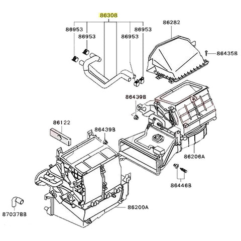 Mitsubishi OEM Heater Hose Kit | 2006 Mitsubishi Evo 9 (7805A088)