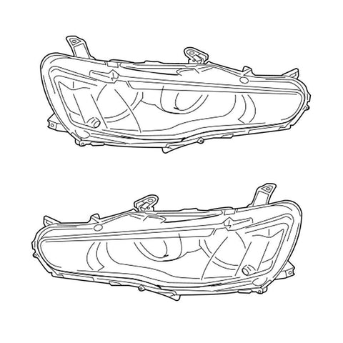 OEM Mitsubishi Halogen Headlight Assembly (w/ LED) | 2009-2015 Mitsubishi Evo X