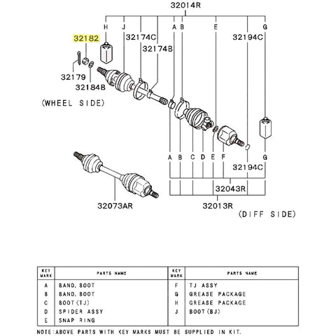 Mitsubishi OEM Axle Nut/Castle Nut | Multiple Fitments (MB109029)