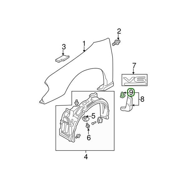 Mitsubishi OEM 63974B Side Skirt Clip | 2001-2006 Mitsubishi Evo 7 
