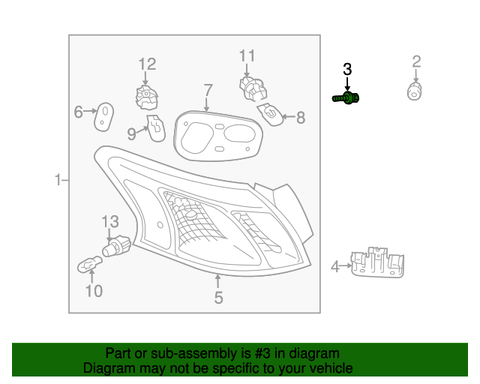 Mitsubishi OEM Combo Lamp Assembly Bolt | 2010-2015 Mitsubishi Lancer Non-Evo (MD097012)