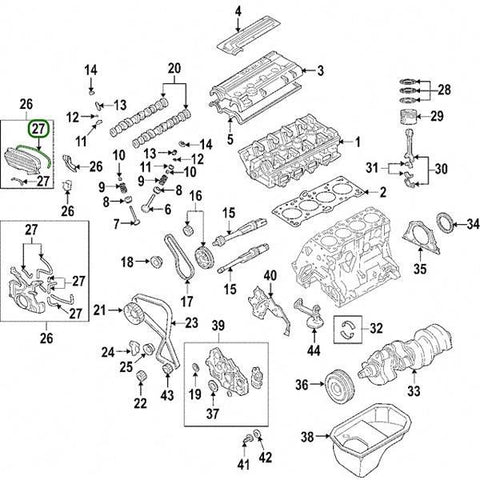 Mitsubishi OEM Cam Cover Gasket (Upper) | 2003-2006 Mitsubishi Evo 8/9 (MD191943)