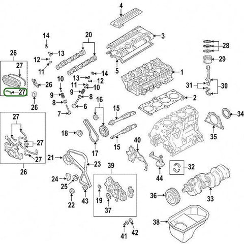 Mitsubishi OEM Cam Cover Gasket (Lower) | 2003-2006 Mitsubishi Evo 8/9 (MD322532)