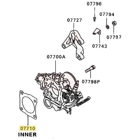 Mitsubishi Inner Throttle Body Gasket | 1991-1994 Mitsubishi Eclipse/Eagle Talon/Plymouth Laser (MD340327)