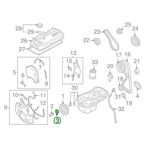 Mitsubishi OEM Crank Pulley Center Washer | Mitsubishi 4G63 (MD377400)
