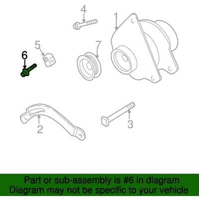 Mitsubishi OEM Alternator Bolt | 08-15 Mitsubishi Evo X / 00-05 Eclipse 2.4L (MF140233)