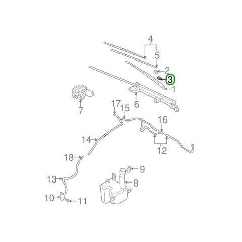 Mitsubishi OEM Wiper Arm Nut | 2003-2006 Mitsubishi Evo 8/9 (MF430726)